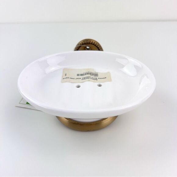 Ballard Designs BEADED BATH CERAMIC SOAP DISH ANTIQE FINISH - Picture 1 of 12